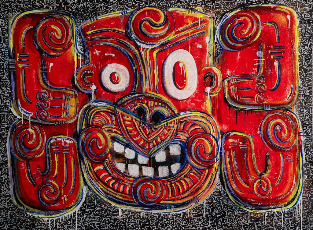 Chief's Eyes CE-22 — acrylic and ink on canvas, 910 x 1220 mm
