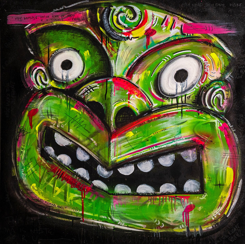 Electric Tiki — green tiki face on black